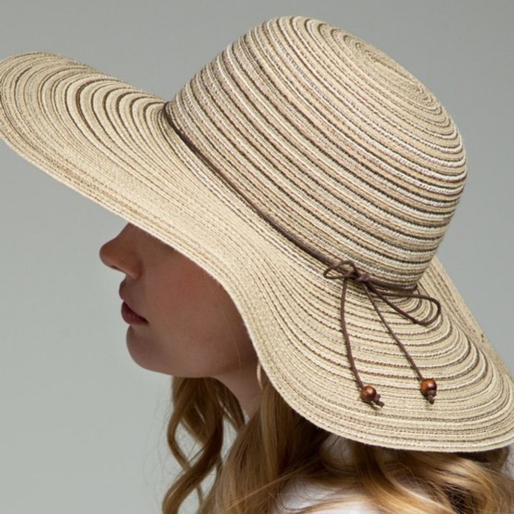Swirl Stripe Fine String Trim Sun Hat
